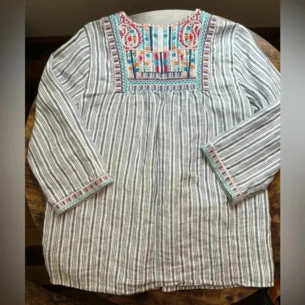 J. Jill | love linen women’s embroidered kimono top. Size: M - Picture 11 of 16